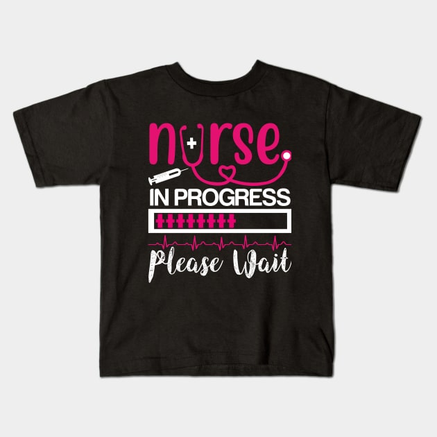 Nurse In Progress Please Wait T shirt Nursing Gift Kids T-Shirt by mommyshirts